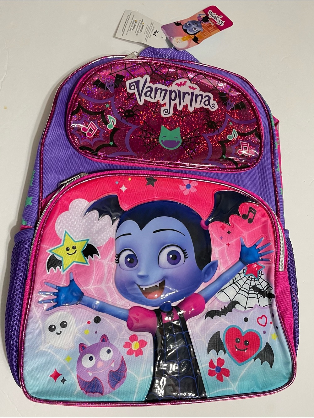 Vampirina Large Backpack Emoji Bats Shiny 16" School Bag Girls NEW With Tag!